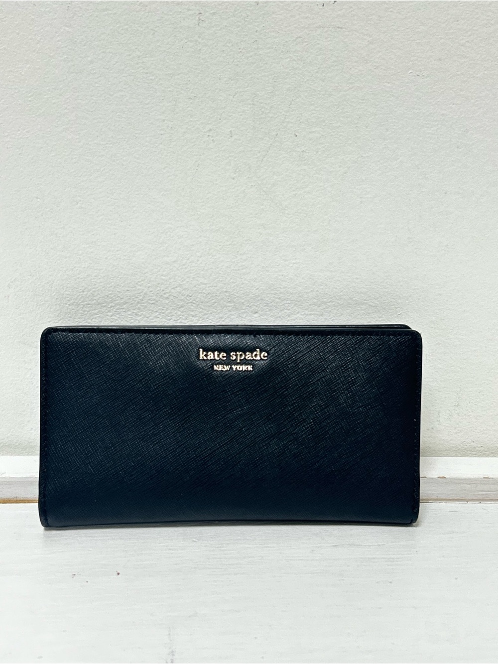 Kate Spade Cameron Black Saffiano Leather Slim‎ Continental Wallet